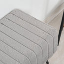 Panca Imbottita 50x35x43,5 cm in Metallo e Peluche  Grigia