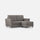 Divano 2 Posti con Pouf 172x145x85 cm Yasel in Tessuto Grigio