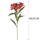 Set 8 Fiori Artificiali di Alstromeria in Materiale Sintetico Altezza 62 cm Rosso