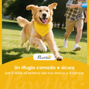 Recinto per Cani da Esterno 244x122x183 cm con Tetto in Tessuto Oxford Anti-UV Impermeabile 2 Ciotole in Acciaio Verde      
