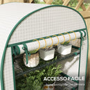 Serra da Giardino Verticale 80x50x160 cm con 4 Ripiani in Metallo e Copertura in PE Bianco      