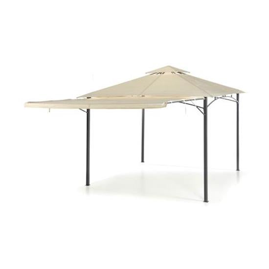 Gazebo a Vela da Giardino 3.35x3.35m Telo in Poliuretano Tettoia con Chiusura a Gas e Ventilazione Taddei New Ibiscus Beige online