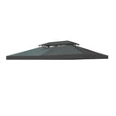 Copertura per Gazebo  a 2 Livelli  con Cinghie e 10 Fori di Drenaggio 4x3m in Poliestere Grigio Antracite