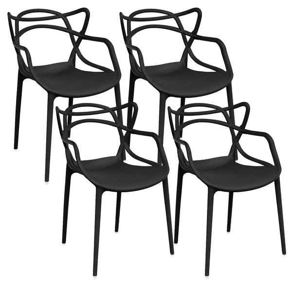 Set 4 Sedie 55x54x82 cm in Polipropilene Sveva Nere sconto
