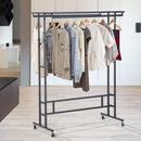 Stander Appendiabiti Nero 101x50.5x118-140 cm 