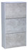 Mobile Scarpiera 3 Ante 60x24x116 cm in Legno Truciolare Bianco e Cemento
