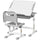 Banco Scuola per Bambini Piano Inclinabile e Sedia Regolabile 66x47x52-77 cm Grigio