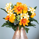Set 2 Bouquet Artificiali con Dalie Arancioni