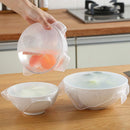Set di 3 Tappi di silicone riutilizzabili estensibili e sigillanti per alimenti