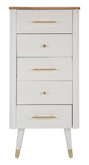 Cassettiera Matera 45x100x32 cm in Legno MDF e Ferro Bianco/Marrone