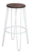 Set 2 Sgabelli Ø39x76 cm Detroit in Legno e Ferro Bianco