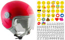 Casco Demi-Jet per Bambini Visiera Sagomata CGM Magic Smile 205S Rosa Fluo YS - (49-50 cm)