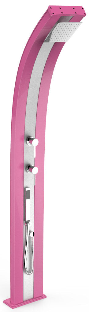 Doccia Solare da Esterno Giardino 40L Miscelatore e Doccetta Mobile Arkema Dada Fascia Inox Fuxia prezzo