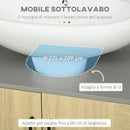Mobile Sottolavello da Bagno 60x30x60 cm 2 Ante in Truciolato Grigio e Quercia