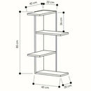 Libreria Scaffale 42x42x85 cm 4 Ripiani da Parete Angolare in MDF Bianco      