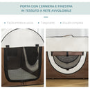 Trasportino per Cani e Gatti Pieghevole 70x51x59 cm in Tessuto Oxford Marrone