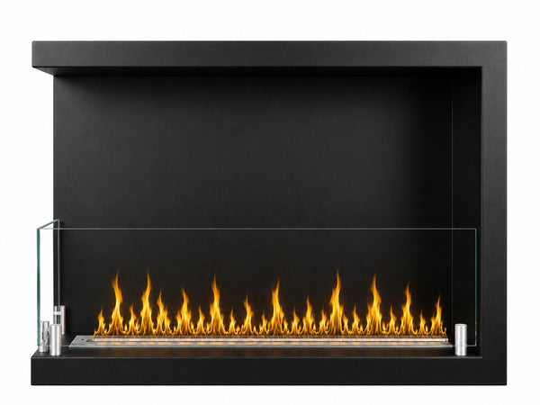 Camino a Bioetanolo da Incasso ad Angolo 60x22,4x45 cm Sutri Lato Sinistro Struttura in Acciaio Nero acquista