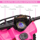 Quad Elettrico per Bambini 18-36 Mesi con Batteria Ricaricabile 6V 70x42x45 cm in Metallo e PP Rosa