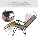 Sedia Sdraio Zero Gravity 90x65x110cm Reclinabile in Acciaio e Textilene