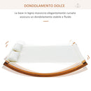 Amaca da Giardino 2 Posti 200x150x45 cm in Legno e Cotone Bianco