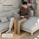 Tavolino da Caffè 57x40x30 cm Porta PC Laterale Divano in Legno MDF Quercia e Moka      