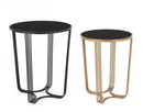 Set 2 Tavolino Afef Oro/Nero in Metallo
