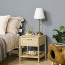 Comodino 1 Cassetto 1 Ripiano 40x40x48 cm in MDF color Legno