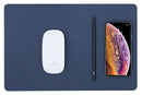 Tappetino per Mouse 34,6x22,5x0,5 cm con Base di Ricarica Wireless Veloce Blu Notte