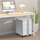 Cassettiera da Ufficio 30x45x60 cm Mobiletto Portaoggetti per Documenti con Serratura in Acciaio Grigio      