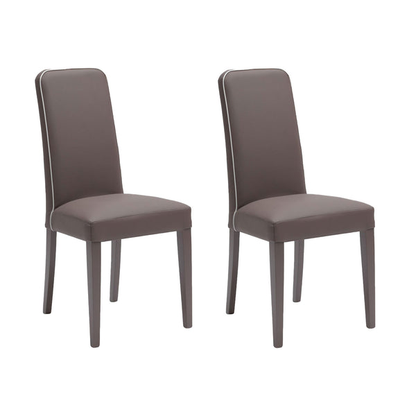 online Set 2 Sedie 59x46xH99 cm in Similpelle Anita Tortora