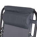 Sedia Sdraio Reclinabile e Richiudibile Rio 65x90x108 cm con Poggiatesta in Poliestere con Struttura in Acciaio Grigio      