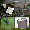 Set 3 Pezzi da Giardino con 2 Sedie 53,5x64x93 cm e Tavolino da Caffè Ø45x50 cm in Metallo Marrone      