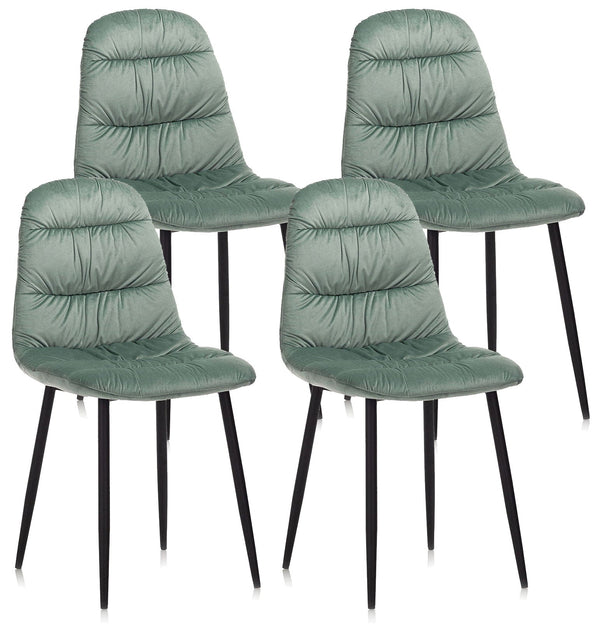 Set 4 Sedie 44x40x90 cm in Velluto Acquamarina online