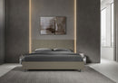 Letto Matrimoniale Imbottito in Similpelle Mika Cappuccino Varie Misure