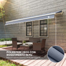 Tenda da Sole per Esterno 360x250 cm a Bracci Avvolgibile con Apertura a Manovella Grigio      