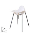 Seggiolone Pappa Easy 91x65x57 cm con Vassoio e Cinture di Sicurezza Bianco   