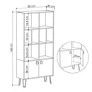 Libreria Bene 80x30x166 cm con ante antracite tortora