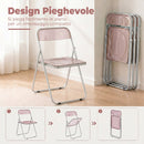 Set 4 Sedie Pieghevoli 47x48x75 cm in Acrilico Trasparenti Rosa      