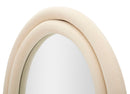 Specchio da Muro Cloe Velluto Crema 60x4x160 cm in MDF e Poliestere e Specchio Crema      