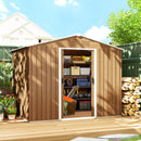 Casetta da Giardino 236x174x190 cm con Porte Scorrevoli in Lamiera di Acciaio Marrone      