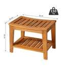 Sgabello Panchina da Bagno e Doccia in Legno di Acacia 53x35x43 cm 