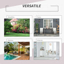 Set Tavolino e 2 Sedie da giardino in Rattan Sintetico e Ferro Marrone e Nero 