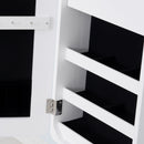 Armadio Portagioie e Trucchi con Specchio e Illuminazione LED Automatica Bianco 30x146x36 cm 