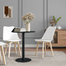 Tavolo da Pranzo Rotondo per 2 Persone Ø60x72 cm in Acciaio Nero  
