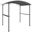 Gazebo per Barbecue 245x152x218 cm con 2 Mensole Laterali e Ganci in Acciaio e Poliestere Grigio Scuro      