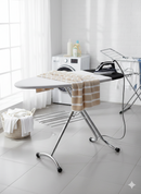 Asse da Stiro Elegant Profi 125x46cm Salvaspazio Area Ignifuga con Copriasse Gambe Triple In Acciaio