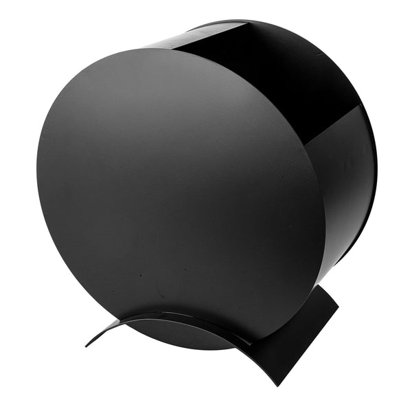 sconto Porta Pellet Salvadanaio Ø55x55 cm in Ferro Verniciato Grigio Martellato