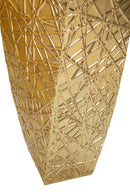 Porta Vasi Squer Coppia 34x34x90 cm - 25x25x78 cm in Ferro Oro      