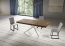  Tavolo Allungabile 200-460x90x77 cm Niket Noce Gambe Bianche