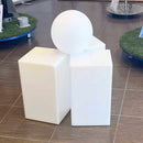 Sgabello Luminoso Solare da Giardino Autoricaricabile 29x29x48 cm in Polietilene Sined Par Bianco